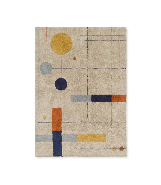 Lorena Canals Geometrik Desenli Yıkanabilir Halı – 120 × 160 cm