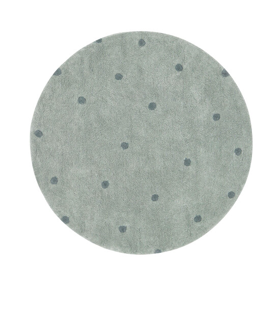 Lorena Canals Halı // Round Dot Blue Sage