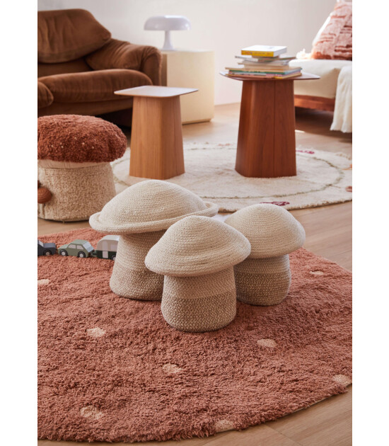 Lorena Canals Halı // Round Dot Chestnut