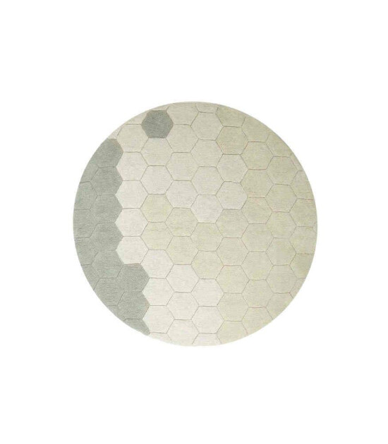 Lorena Canals Halı // Round Honeycomb Blue Sage (140 cm)