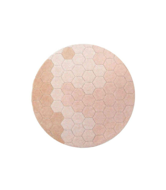 Lorena Canals Halı // Round Honeycomb Rose (140 cm)