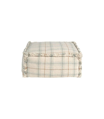 Lorena Canals Puf // Tartan - Blue Sage