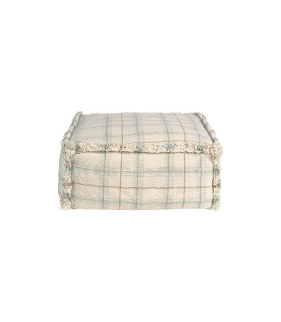 Lorena Canals Puf // Tartan - Blue Sage