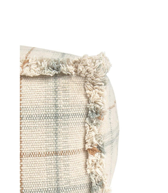 Lorena Canals Puf // Tartan - Blue Sage