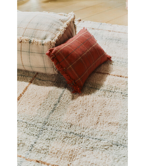 Lorena Canals Puf // Tartan - Blue Sage