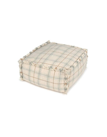 Lorena Canals Puf // Tartan - Blue Sage