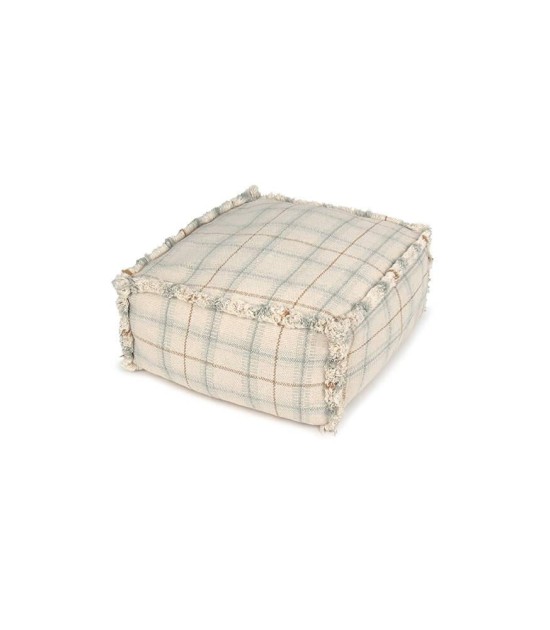 Lorena Canals Puf // Tartan - Blue Sage