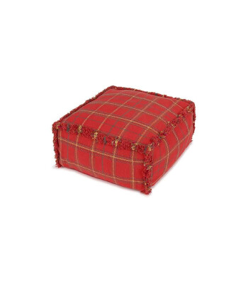 Lorena Canals Puf // Tartan - Mapple Red