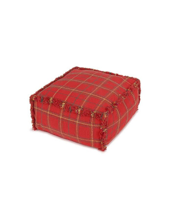 Lorena Canals Puf // Tartan - Mapple Red