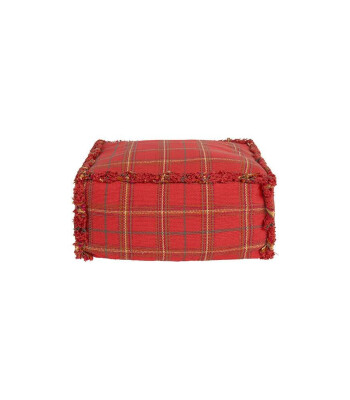 Lorena Canals Puf // Tartan - Mapple Red