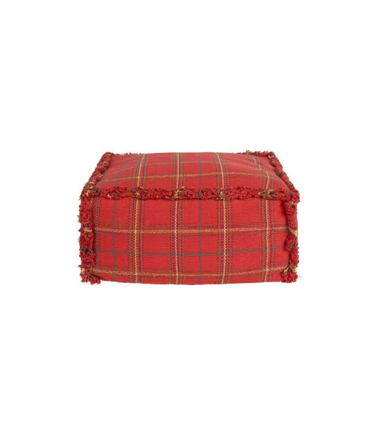 Lorena Canals Puf // Tartan - Mapple Red