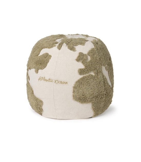 Lorena Canals Çocuk Odası Puf, World Map Rugcycled