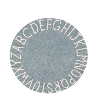 Lorena Canals Round ABC Halı // Vintage Mavi (150cm)