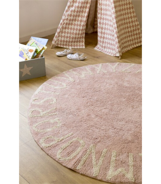 Lorena Canals Round ABC Halı // Vintage Nude  (150cm)