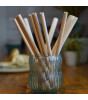 Lund London Bamboo Straws - 12 mm Bambu Pipet Set (8 Adet)
