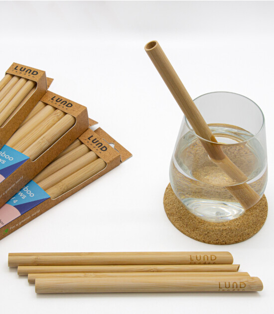 Lund London Bamboo Straws - 8 mm Bambu Pipet Set (8 Adet)