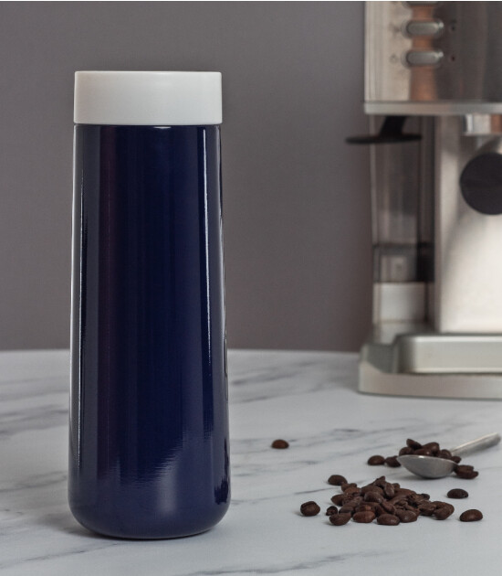 Lund London Travel Mug Termos Bardak (350 ml) // Indigo & White