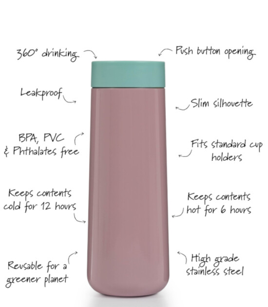 Lund London Travel Mug Termos Bardak (350 ml) // Pink & Mint