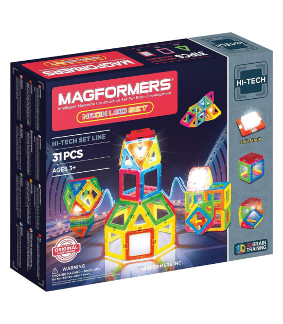 Magformers Mıknatıslı Neon Led Set (31 Parça)
