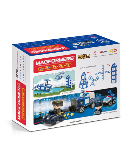 Magformers Mıknatıslı Police Set (50 Parça)