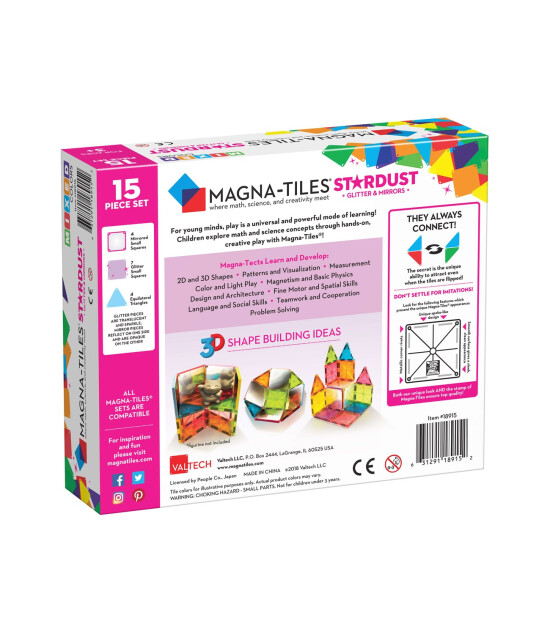 Magna-Tiles Parıltılı ve Aynalı (15 Parça)