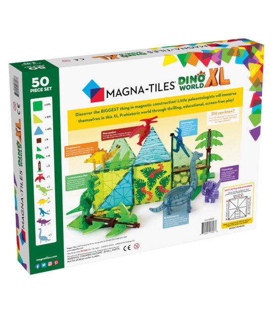 Magna-Tiles Dinozor Dünyası XL (50 Parça)