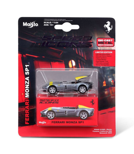 Maisto 1:64 Speed Icons - Ferrari Monza SP1 Gümüş