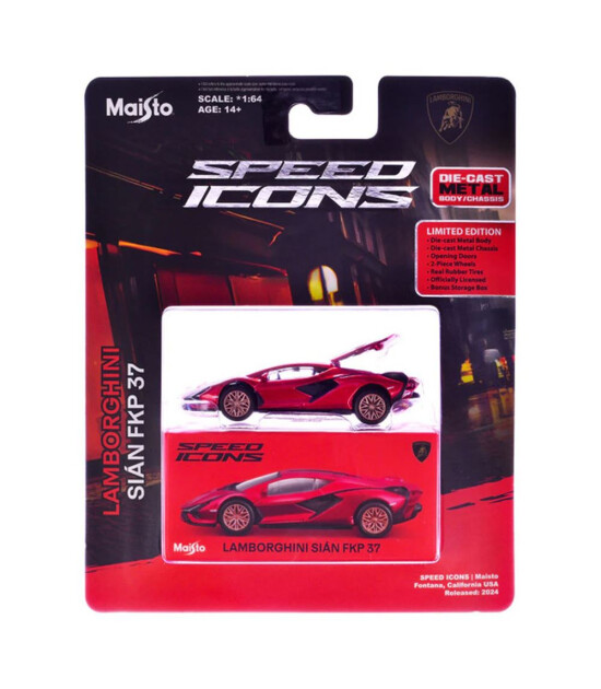 Maisto 1:64 Speed Icons - Lamborghini Sian FKP 37 Metalik Kırmızı
