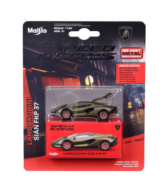 Maisto 1:64 Speed Icons - Lamborghini Sian FKP 37 Metalik Yeşil