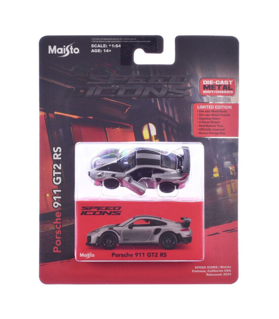 Maisto 1:64 Speed Icons - Porsche 911 GT2 RS Metalik Gri