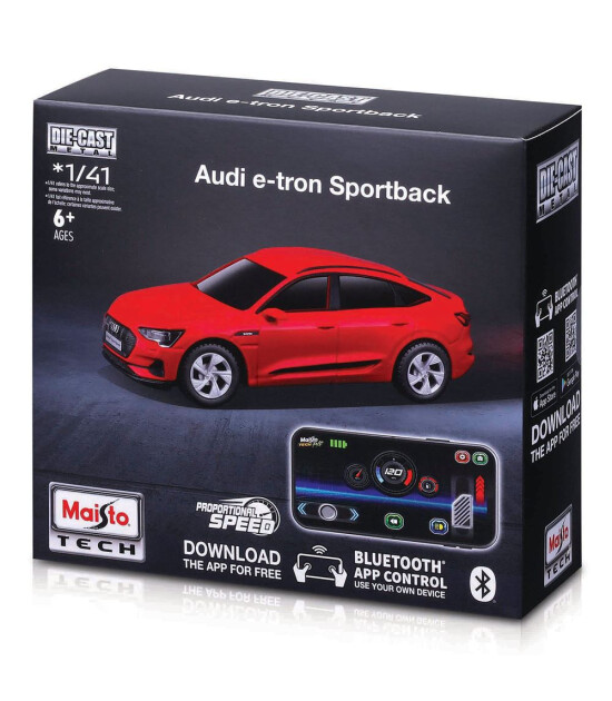 Maisto 1:41 APP Control Kumandalı Metal Araba - Audi e-tron Sport