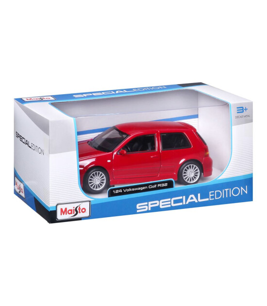 Maisto 1:24 Volkswagen Golf R32 Model Araba 31290 - Kırmızı