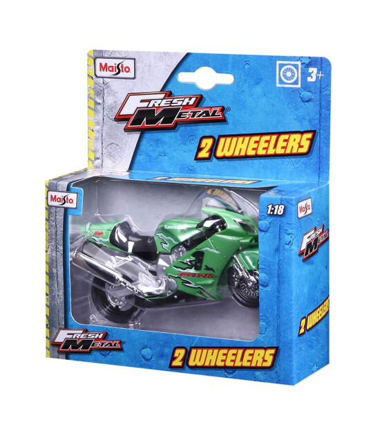 Maisto 1:18 Kawasaki Ninja ZX-12R Model Motor Metalik Yeşil 31300