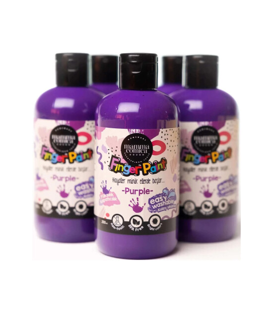 Mammacomicadough Yıkanabilir Parmak Boyası (250 ml) // Mor