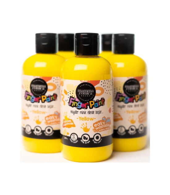 Mammacomicadough Yıkanabilir Parmak Boyası (250 ml) // Sarı