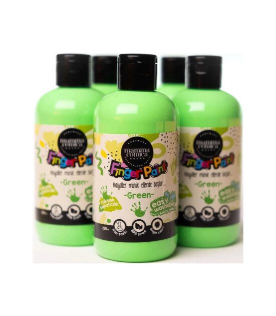 Mammacomicadough Yıkanabilir Parmak Boyası (250 ml) // Yesil