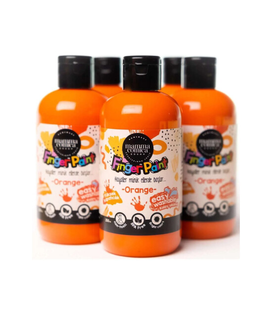 Mammacomicadough Yıkanabilir Parmak Boyası (250 ml) // Turuncu