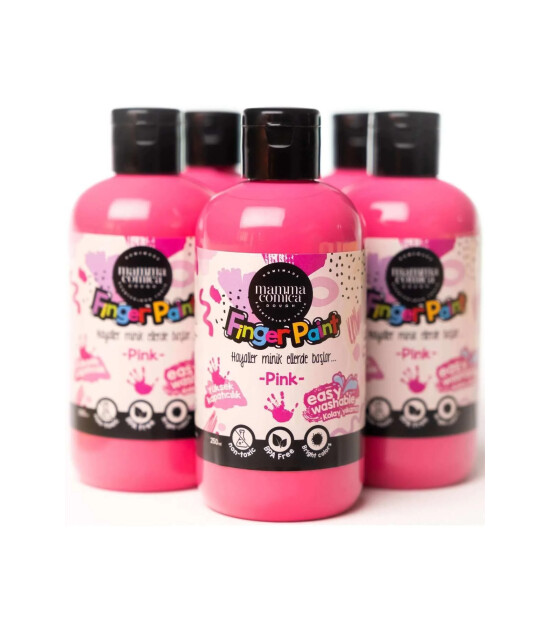 Mammacomicadough Yıkanabilir Parmak Boyası (250 ml) // Pembe
