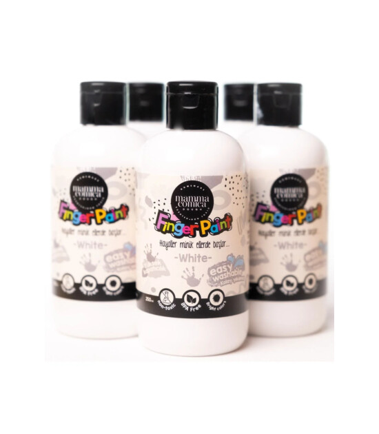 Mammacomicadough Yıkanabilir Parmak Boyası (250 ml) // Beyaz
