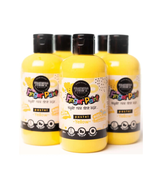 Mammacomicadough Yıkanabilir Parmak Boyası (250 ml) // Pastel Sarı