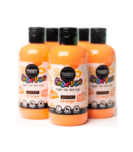 Mammacomicadough Yıkanabilir Parmak Boyası (250 ml) // Pastel Turuncu