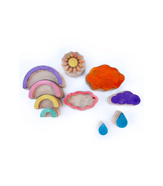 Mammacomicadough Yıkanabilir Parmak Boya & Baskı Seti // Hava Durumu