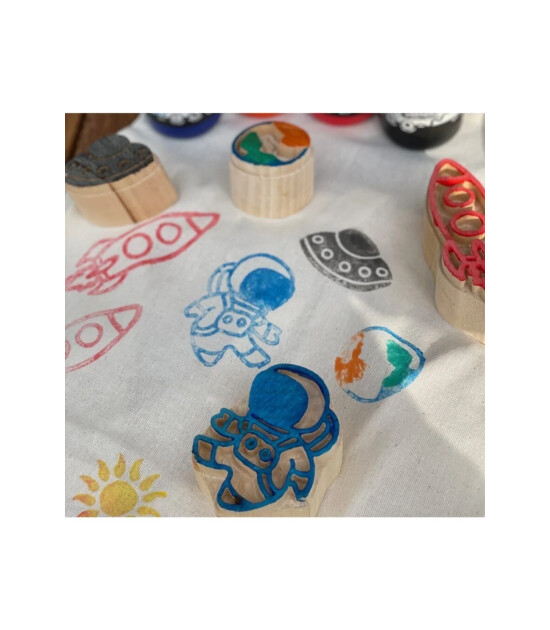 Mammacomicadough Yıkanabilir Parmak Boya & Baskı Seti // Uzay