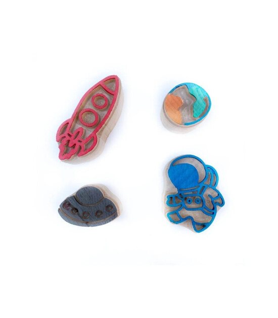 Mammacomicadough Yıkanabilir Parmak Boya & Baskı Seti // Uzay