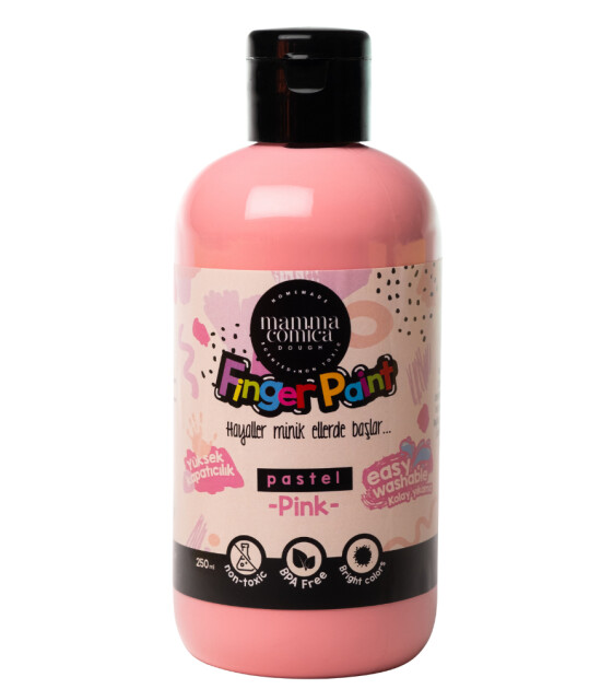 Mammacomicadough Yıkanabilir Parmak Boyası (250 ml) // Pastel Pembe