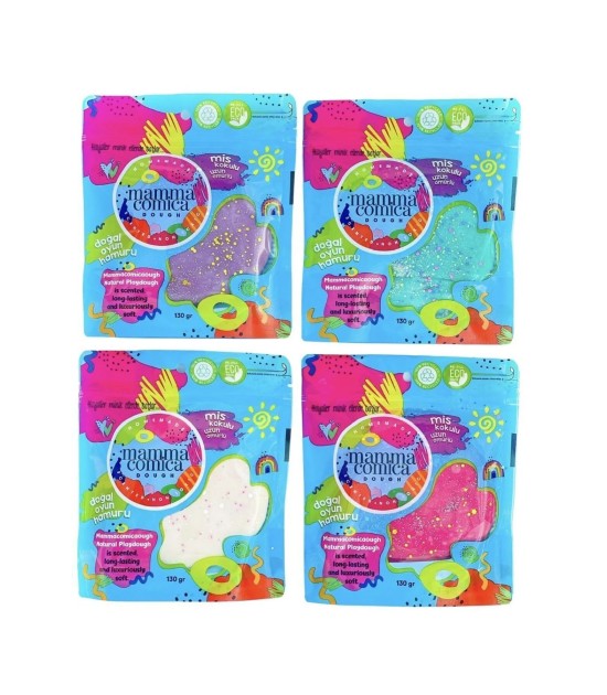 Mammacomicadough Oyun Hamur Refiill Paket - Simli (4 Adet x 130 gr)