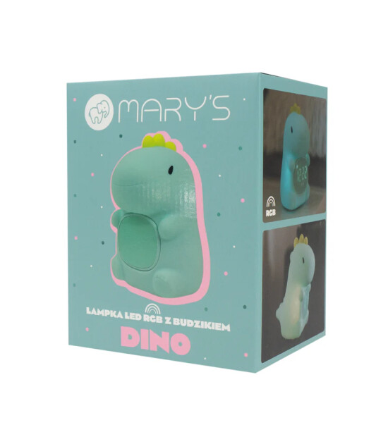 Mary's RGB LED Gece Lambası ve &Ccedil;alar Saat // Dino