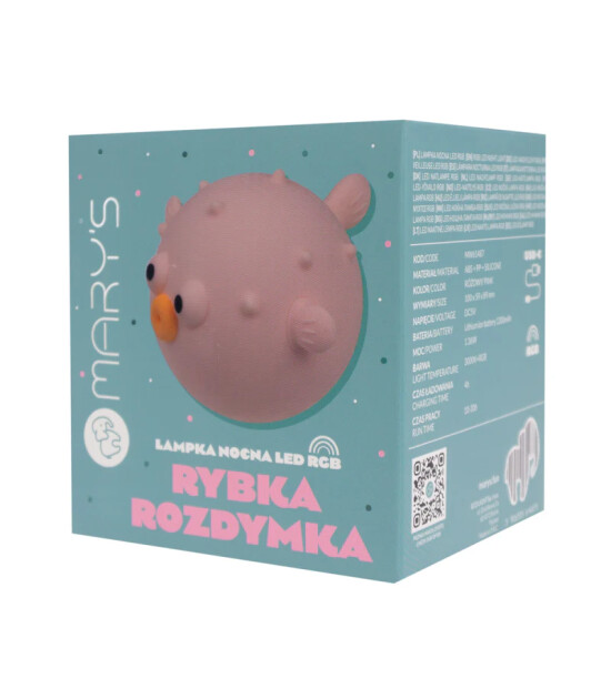 Mary's Led Gece Lambası Pembe // Puffer Fish