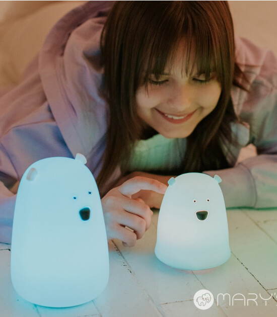 Mary's Led Gece Lambası // Teddy Bear (Mavi)