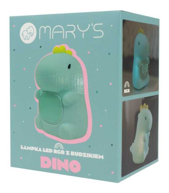 Mary's RGB LED Gece Lambası ve &Ccedil;alar Saat // Dino